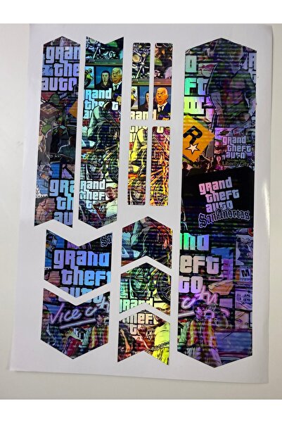 ca kay bu GTA Bomb Bisiklet Sticker Seti 12 Parça – Renkli Maşa Kadro Etiketi...