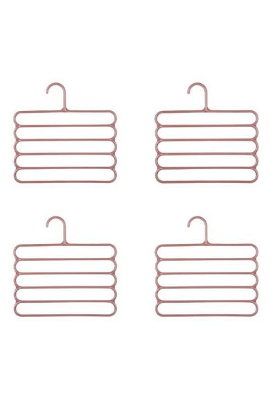 JollyMag Set of 4 multifunctional plastic hangers with 5 positions for trousers, skirts, ties