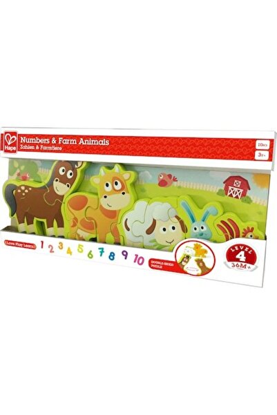 Hape Puzzle - Numere și animale de fermă