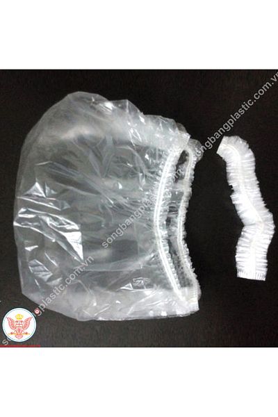 Türkiye 100Pcs Disposable Plastic Waterproof Shower Cap Hair Bag for Women Spa, Home Use, Hotel and Hair Sal