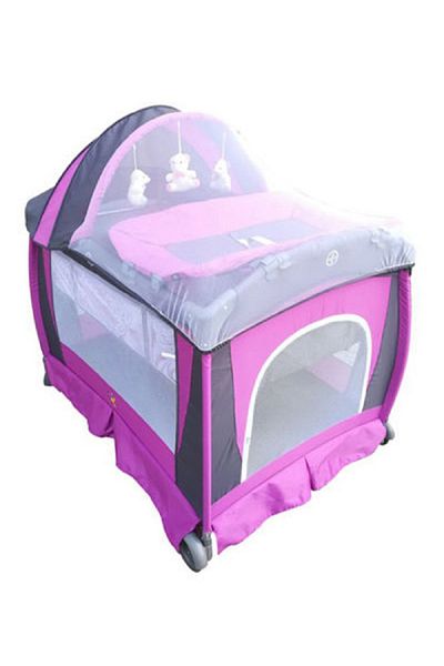 FULLJOY Comfortable 2-Tier Foldable Baby Playpen with Toys and Mosquito Net 27-960B