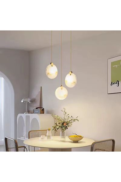 KARAZ Triple marble pendant light