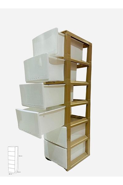 co arma 6-Tier Multi-Purpose Plastic Storage Drawer 42 x 34 x 124 cm