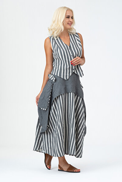 Bold & Young Women's Cargo Pocket Zipper Slim Skirt