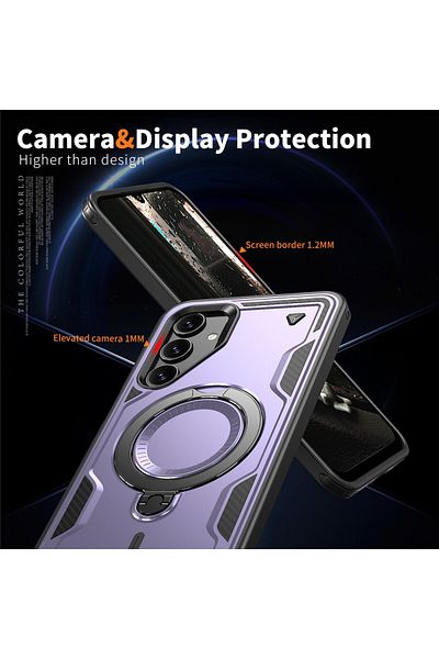 ALC MOBILE Military armour case with metal ring, compatible with Samsung Galaxy A56, Purple