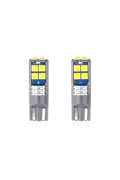 JollyMag Set becuri auto cu LED CANBUS compatibil T10 W5W 10 SMD Alb 12/24V, destinat competitiilor
