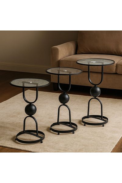 Gharaib Al Tuhaf Modern and luxurious design serving table set - 3 pieces in different sizes
