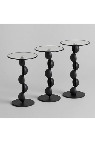 Gharaib Al Tuhaf Modern Design Metal Side Table Set - 3 Pieces