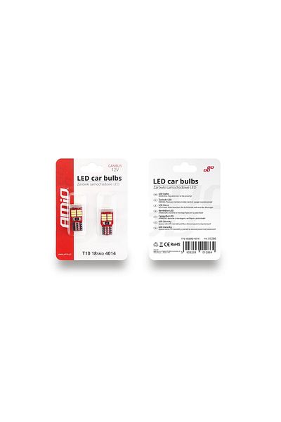 JollyMag Set of LED CANBUS compatible T10e W5W 18 SMD White 12V car bulbs, intended for competitions