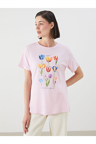 LC Waikiki Tricou de damă cu imprimeu LCWAIKIKI Classic Crew Deck