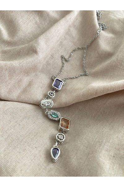 Dalia Silver Color Y Necklace