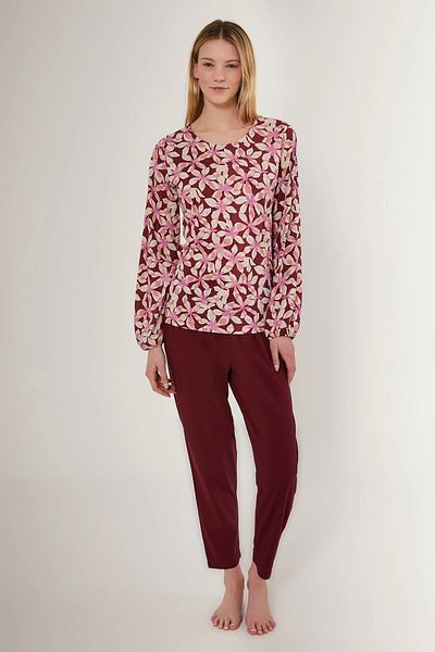 ALFA AKSESUAR 03 2639-S Floral Print Women's Long Sleeve Pajamas Set