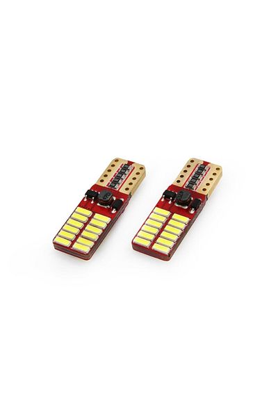 JollyMag Set of CANBUS compatible LED car bulbs T10e W5W 24 SMD White 12V/24V, car or off-road
