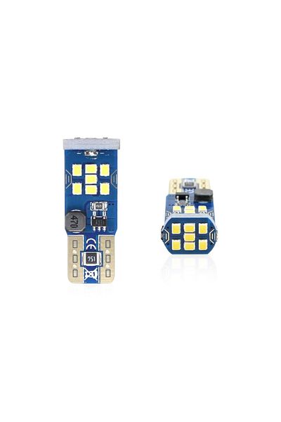 JollyMag Set of LED CANBUS UltraBright compatible T10 W5W 21 SMD White 12V/24V car bulbs