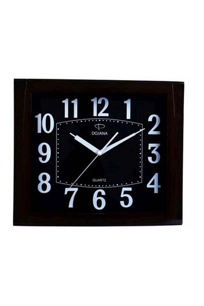 dojana Square Analog Wall Clock Black