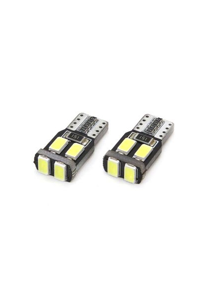 JollyMag Set of LED CANBUS compatible T10 W5W 6 SMD White 12V car bulbs, intended for car competitions