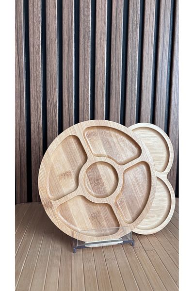 ARİN MODA Arin Homteksden Bamboo Presentation Plate 2 Pieces Size 20/20 cm