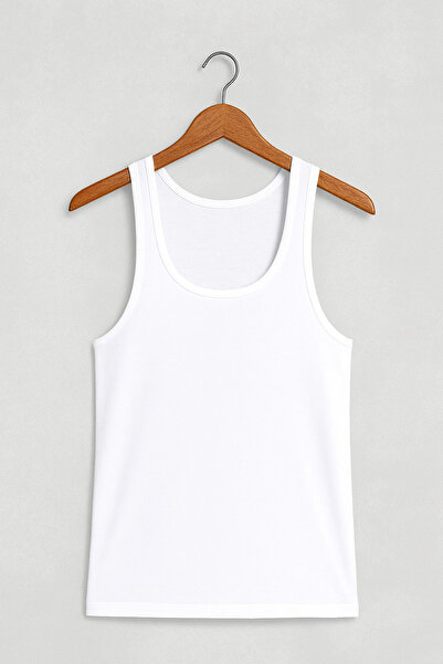 Lienna Men's 100% Cotton White 2-in-1 Rambo Undershirt L2I1K2L2Kk.2L