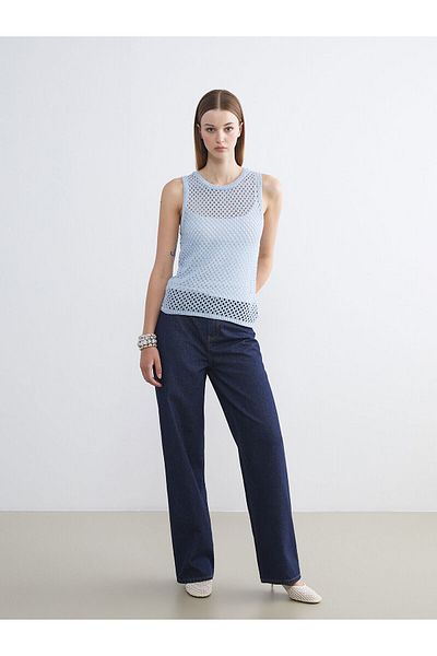 LC Waikiki Crew Neck Openwork Women's Knitwear Singlet