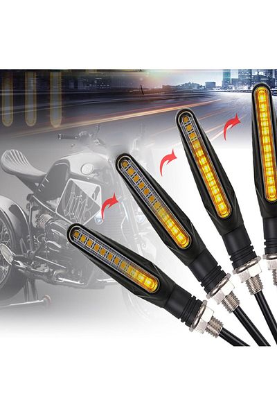 JollyMag Set of 2 SEQUENTIAL Motorcycle Signal Lamps, with 2 functions, position and signaling, AVX-ZD59B