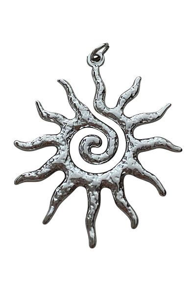 312 KONSEPT Sun Figure Steel Silver Color Pendant 3 cm 1 Piece