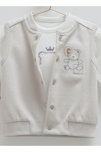 Caramell Baby Boy Blue Vest 3-Piece Set (1-12 Months)