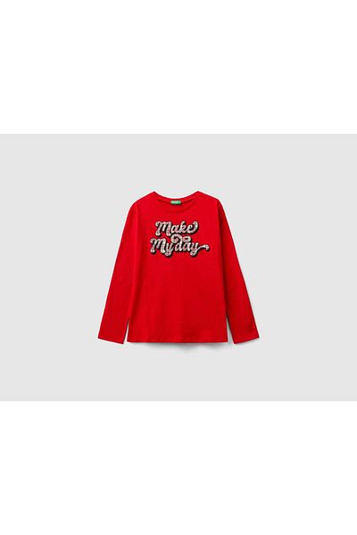 United Colors of Benetton Boys' Long Sleeve T-Shirt with Chest Print