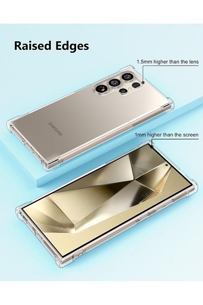 ALC MOBILE silicone case, transparent shockproof compatible with Samsung Galaxy S24 Ultra