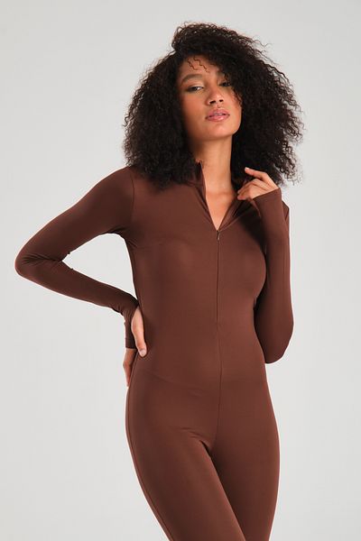 Zula Moda Women Teseetür Swimsuit Long Sleeve Jumpsuit / Pool Sea Swimmer Swimsuit Jumpsuit