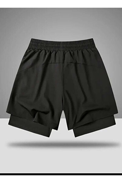 Lerix mod Lerixmod kadın erkek unisex Fitness Astarlı Taytlı Şort / Gizli Cep Detaylı / Örme Lastikli