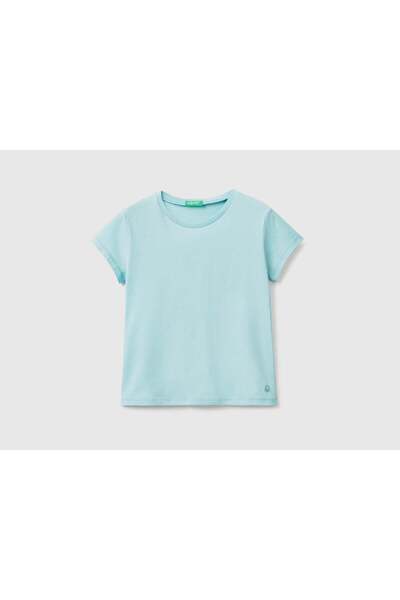United Colors of Benetton تي شيرت قطني سادة بأكمام قصيرة للأطفال