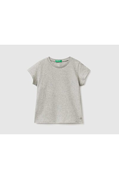 United Colors of Benetton تي شيرت بناتي بأكمام قصيرة مصنوع من القطن العضوي بن...