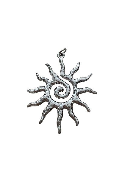 312 KONSEPT Sun Figure Steel Silver Color Pendant 3 cm 1 Piece