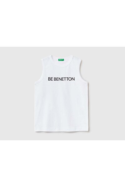 United Colors of Benetton 100% Organic Cotton Sleeveless Shirt with Kids' Logo