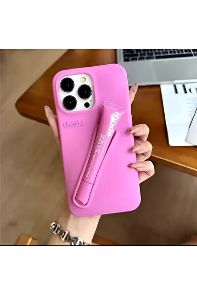 HYPERSOFT Iphone 14 Plus (6.7 inç) Uyumlu Summer Lip Case Ruj Bölmeli Rujlu Kılıf