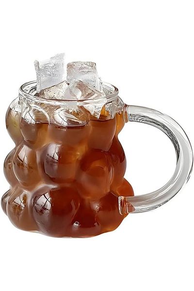 favorin Heat Resistant Borosilicate Grape Glass with Handle Set of 2 |   Coffee and Presentation Cup |   Borosilicate Glass