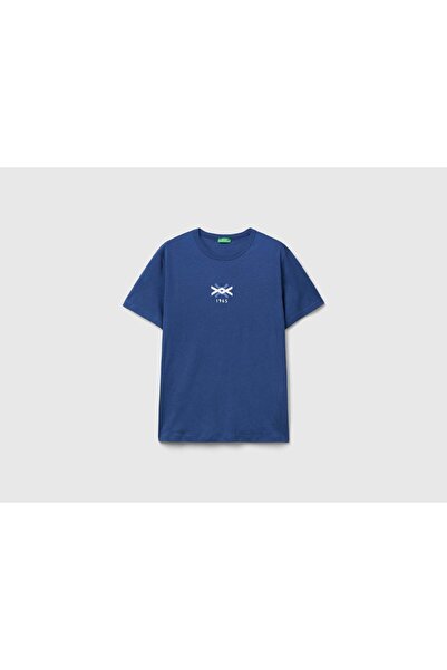 United Colors of Benetton Men's Short Sleeve Cotton T-Shirt with Logo Print