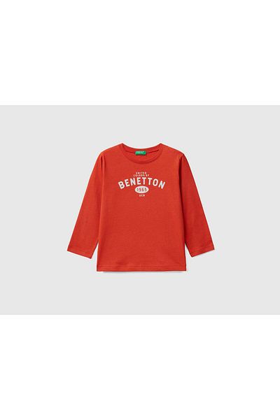 United Colors of Benetton Kids' Long Sleeve T-Shirt with Logo