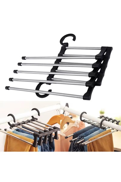 Hombak Κινητή εσωτερική ντουλάπα Παντελόνι Tie Shawl Hanger System Organizer Layered Hanger Organizer (4262)