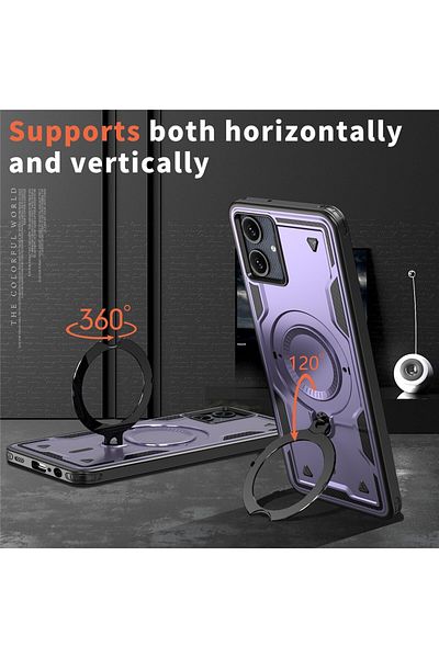 ALC MOBILE Military armour case with metal ring, compatible with Samsung Galaxy A06, Purple