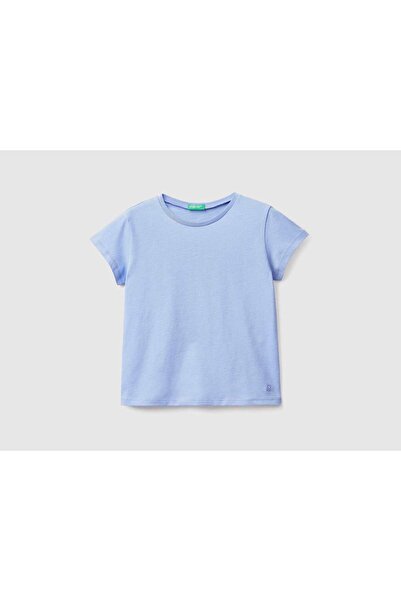 United Colors of Benetton تي شيرت قطني سادة بأكمام قصيرة للأطفال