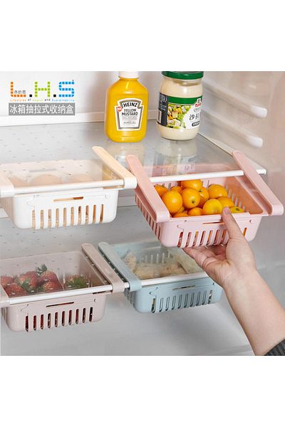 Türkiye Kitchen Retractable Drawer Organizer Refrigerator Storage Baskets Food Storage Boxes