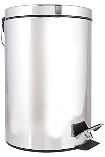 MOONLİGHT Stainless Steel Dustbin, Pedal Bin, Garbage Bin with Removable Bucket Round Shape, Use for