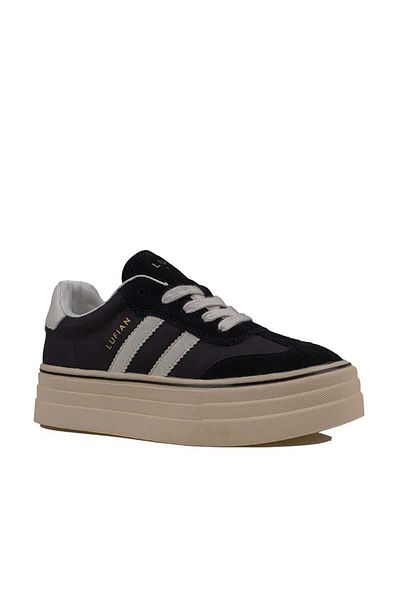 Lufian Black Angela Women's Thick Sole Sneaker