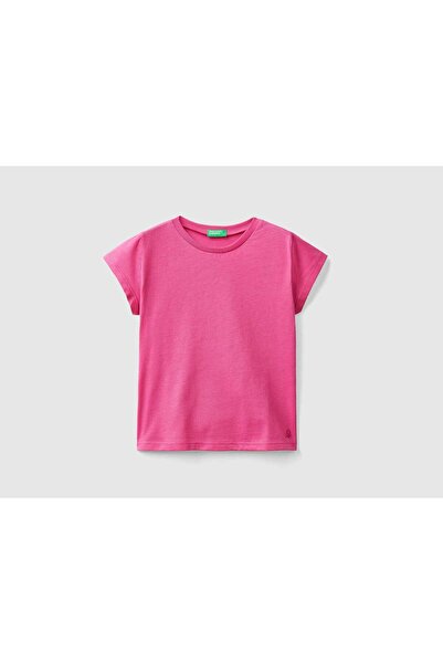 United Colors of Benetton 100% Organic Cotton Plain Short Sleeve Girls' T-Shirt