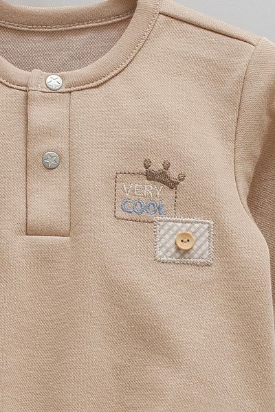 Caramell Baby Boy Set – Brown Color Set of 2 (Sweatshirt + Bottom) 1-12 Months