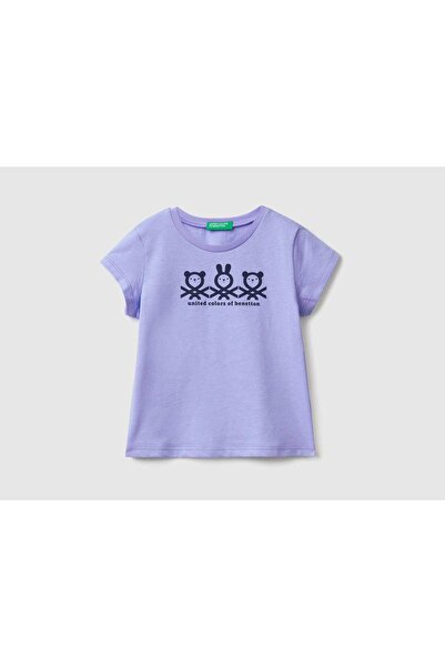 United Colors of Benetton 100% Cotton Girls' T-Shirt with Cute Design
