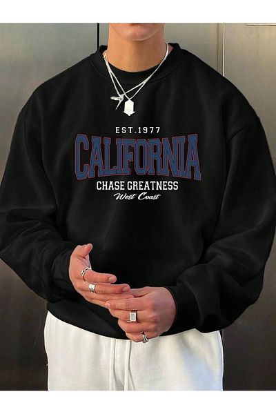 Boi Χειμερινό φούτερ California 1997 Greatness - Μαύρη στάμπα, χοντρή λαιμόκοψη