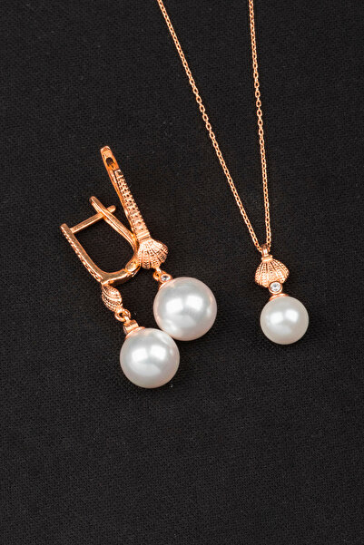 LOTUS JW İNCİ KOLYE VE KÜPE SETİ | 925 Ayar Gümüş Set