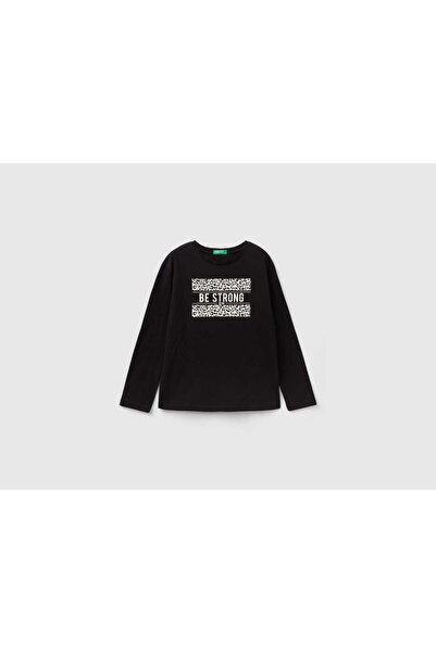 United Colors of Benetton Boys' Long Sleeve Cotton Star Print T-Shirt